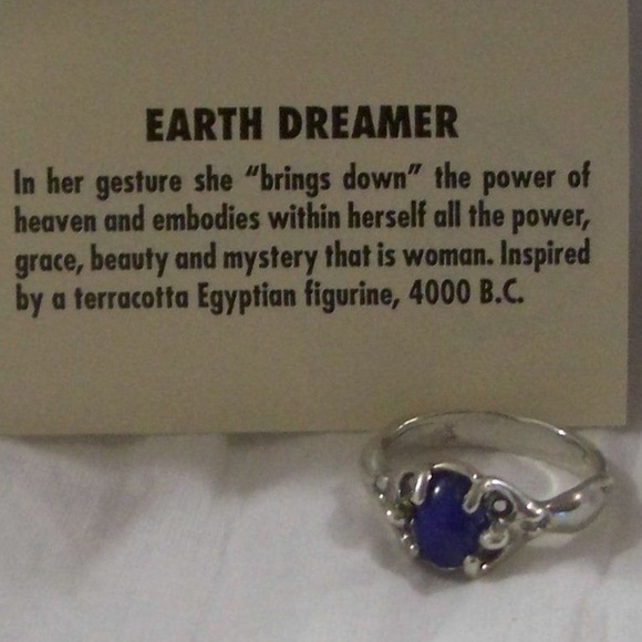 GODDESS Ring .925 Sterling Silver w/ Lapis Lazuli - Picture 5 of 11